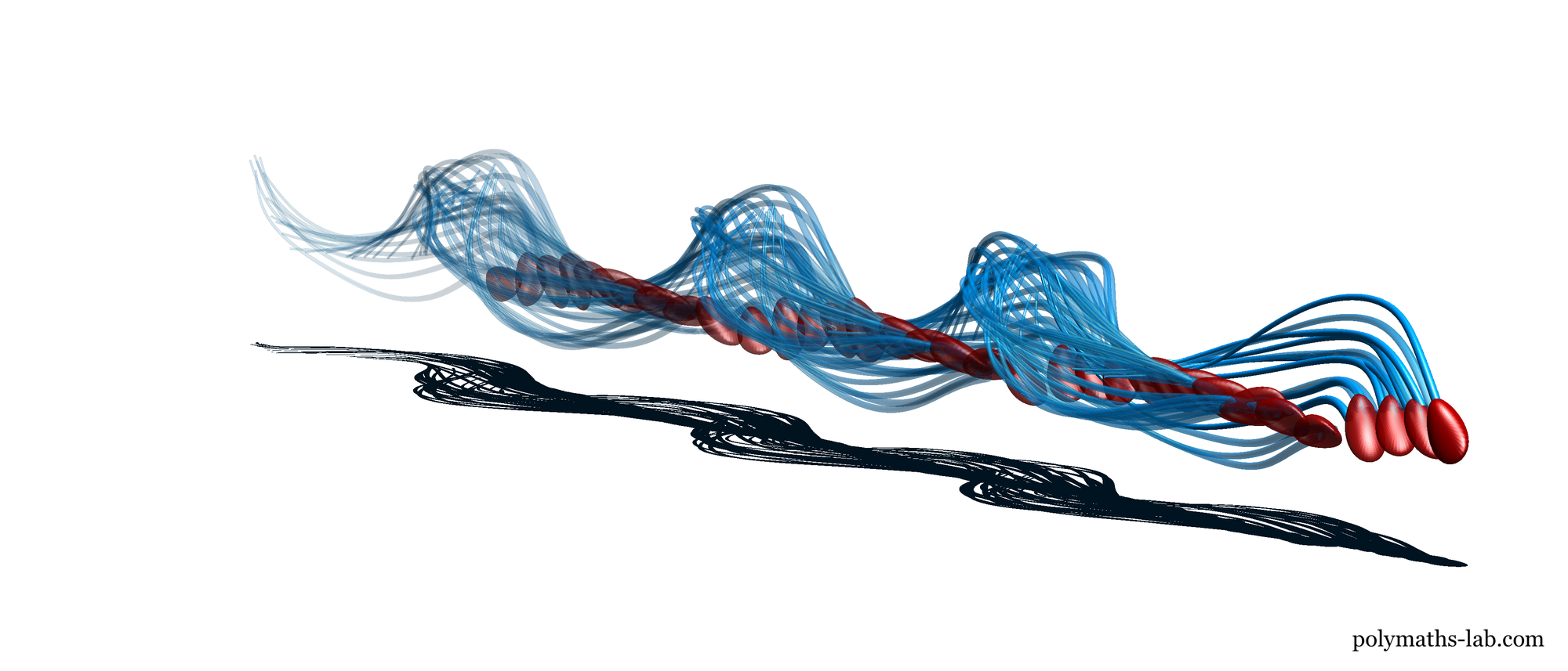 Illustration eines menschlichen Spermiums, dass sich ähnlich einem Korkenzieher bewegt