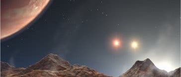 Exoplanetenfantasie, von einem unentdeckten Mond aus gemalt