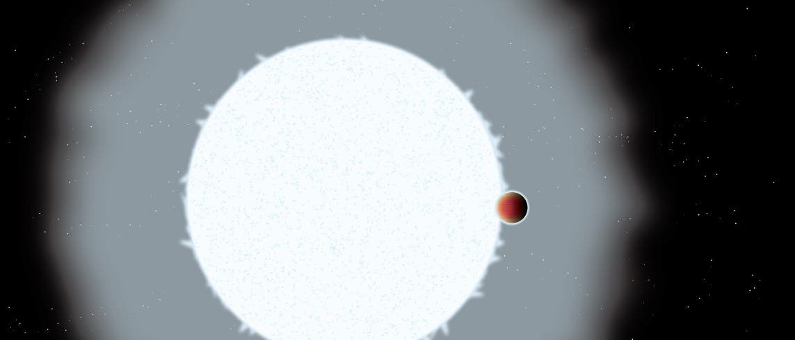 Die künstlerische Darstellung zeigt Exoplanet WASP-33b, der zur Klasse der ultra heißen Jupiter zählt.
