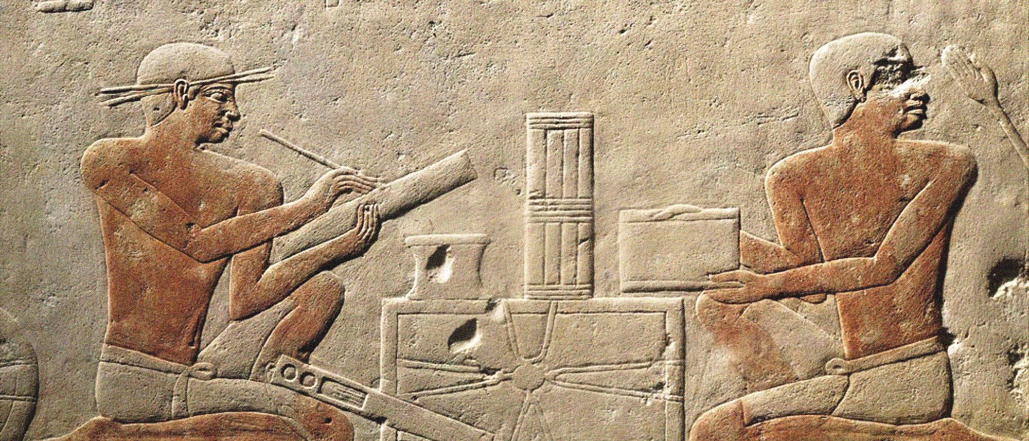 Darstellung von Schreibern aus der Mastaba des Achethoptep