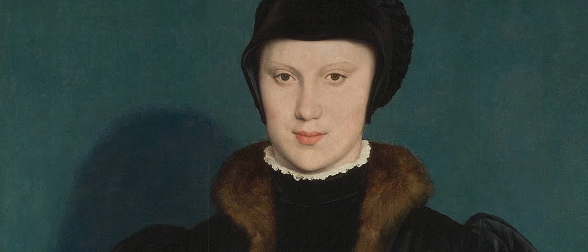 Ausschnitt aus dem Porträt der Christina von Dänemark von Hans Holbein d. J.