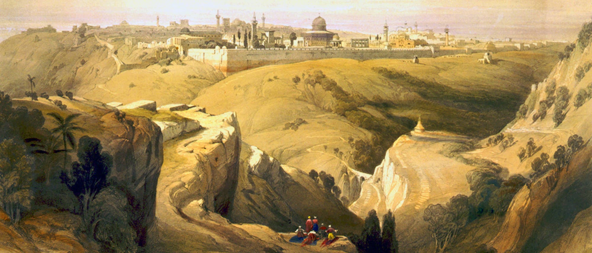 Jerusalem in einer Malerei von David Roberts, um 1840.