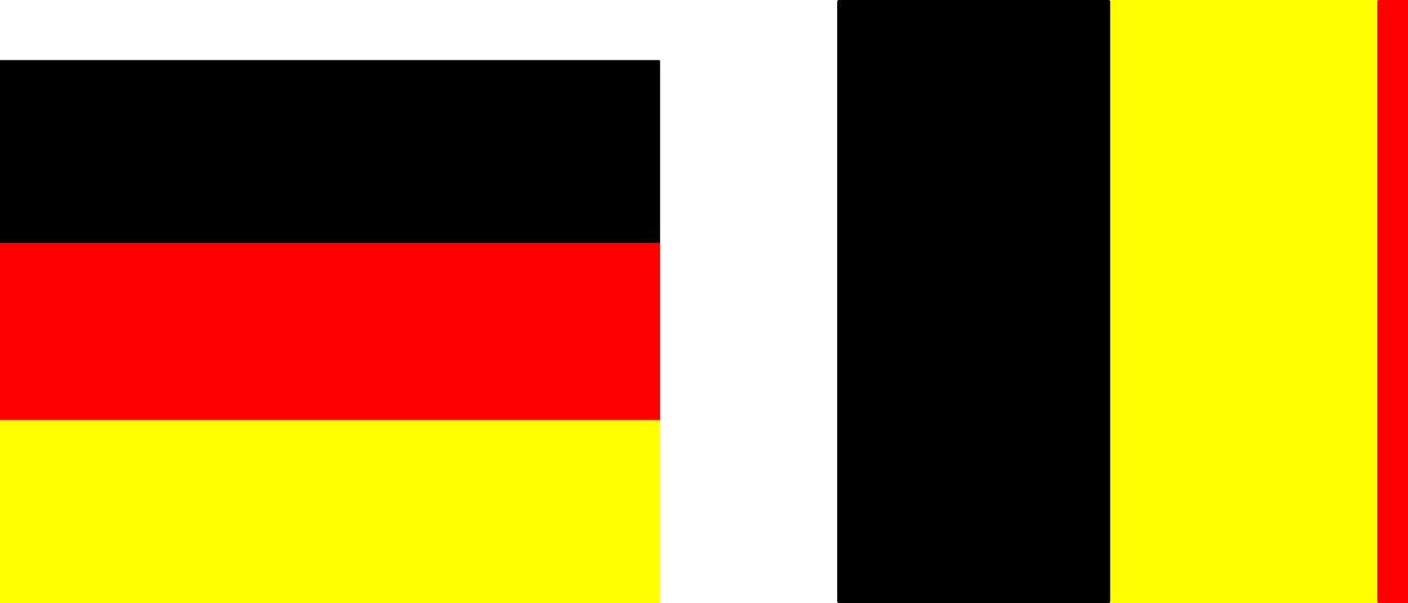Die deutsche und die belgische Flagge