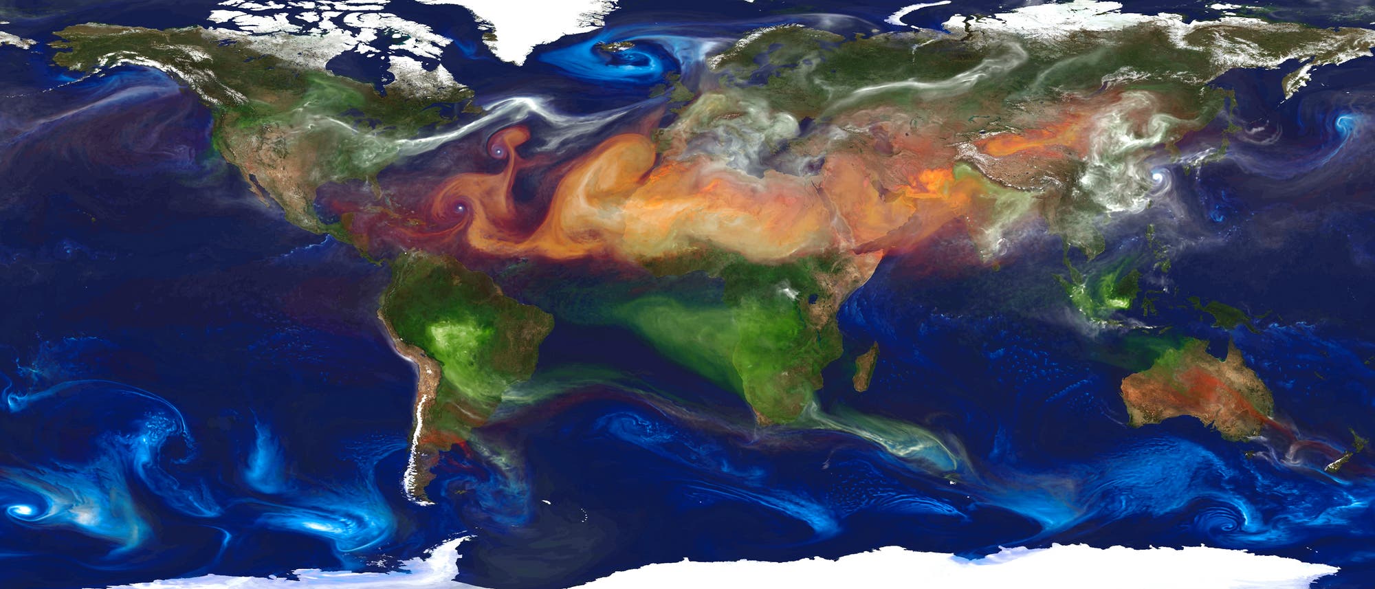 Globale Verteilung und Zugstrecken von Aerosolen Globale Verteilung und Zugstrecken von Aerosolen