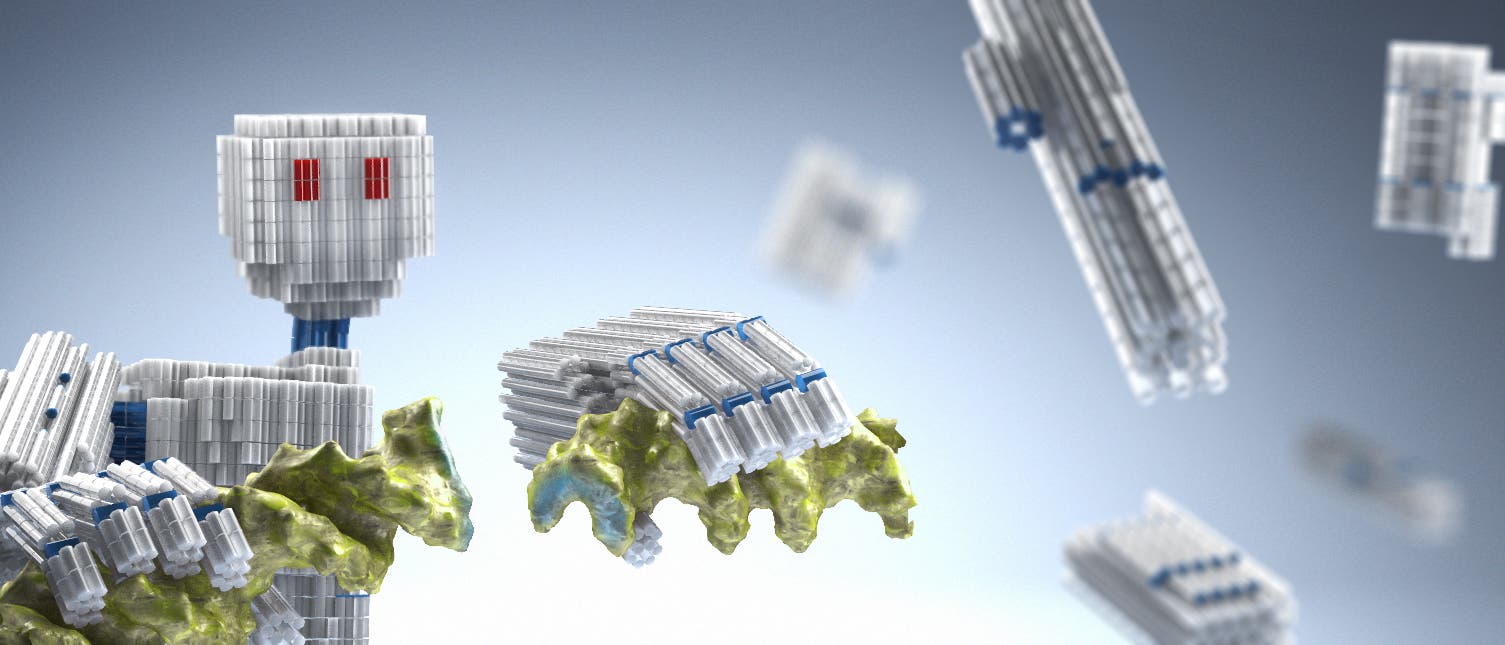 DNA-Nanoroboter in künstlerischer Darstellung