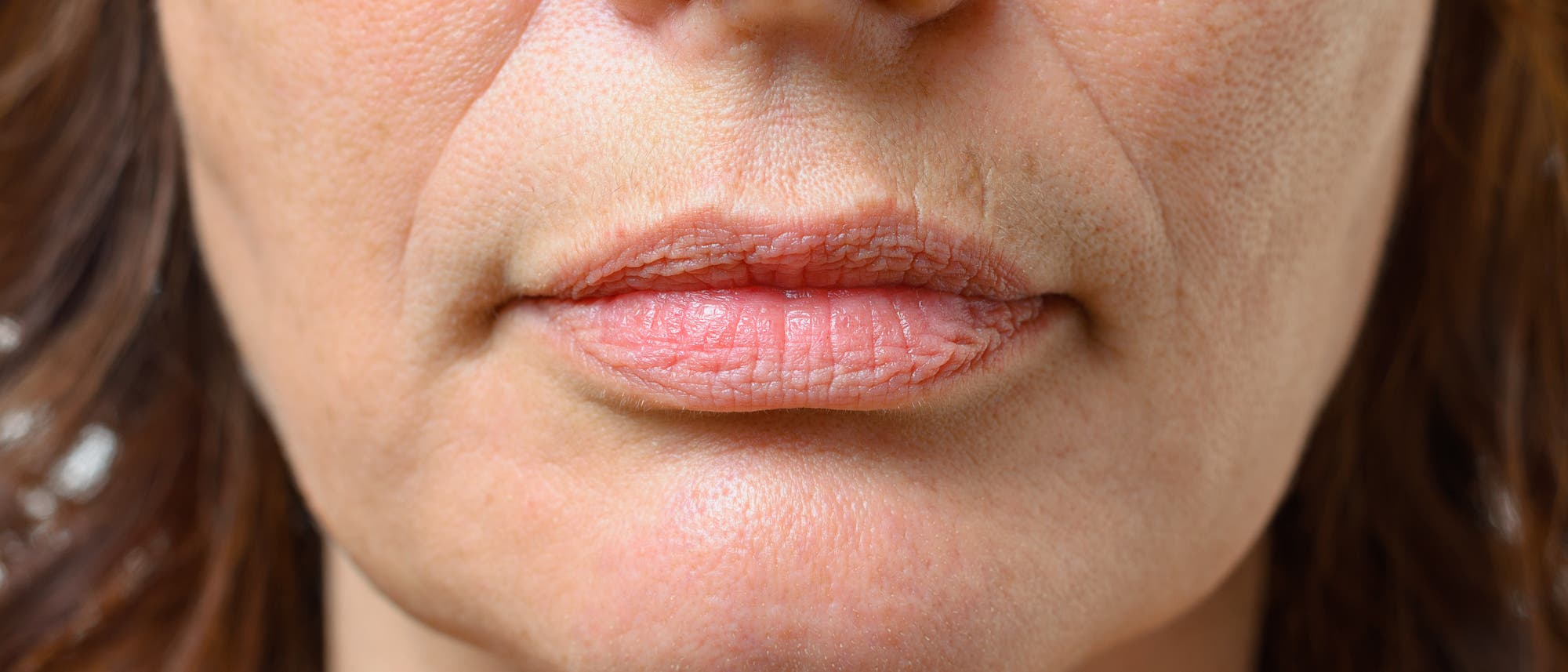 Mund- und Nasenpartie einer Frau
