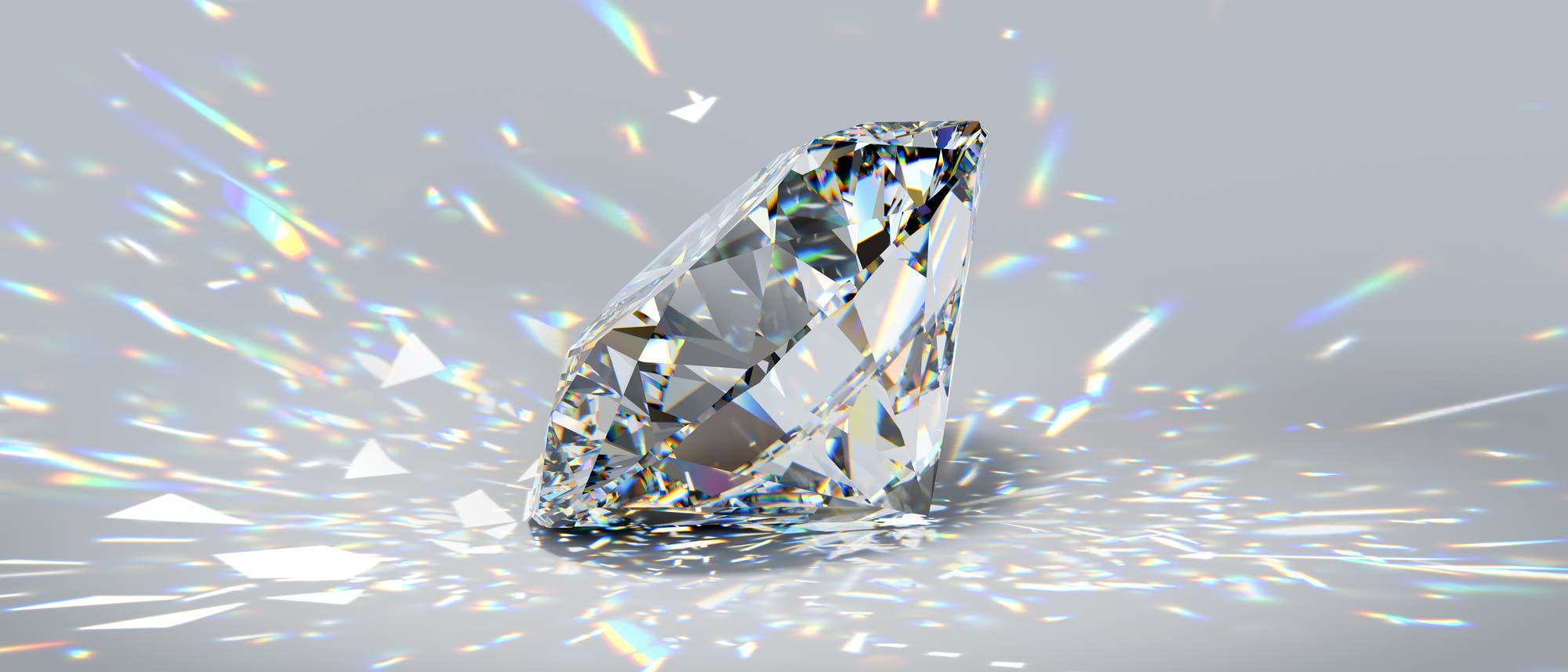 Ein Diamant auf hellem Hintergrund.