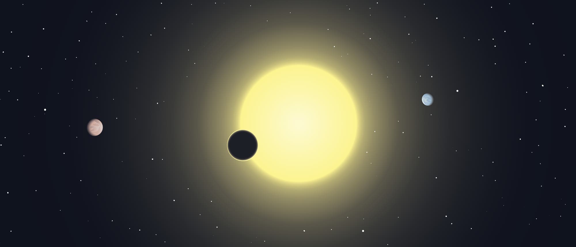 Exoplaneten beim Transit (künstlerische Darstellung)
