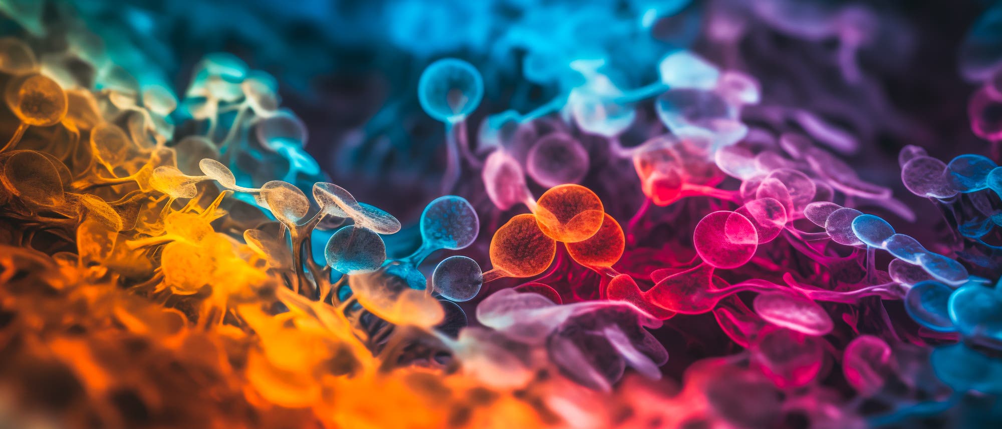 Illustration von Krebszellen in kräftigen Farben
