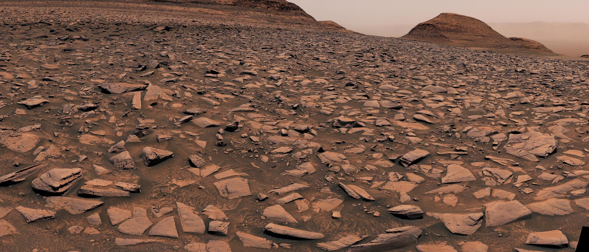 Ausschnitt aus einem Panorama des Marsrovers Curiosity