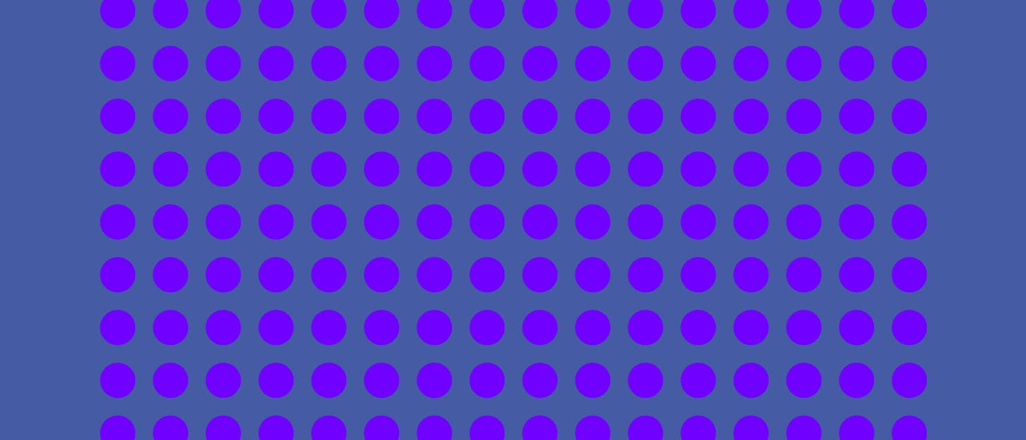 Das Bild zeigt ein Raster aus lila Punkten auf blauem Hintergrund. Die Punkte sind gleichm&auml;&szlig;ig angeordnet und bilden ein regelm&auml;&szlig;iges Muster.