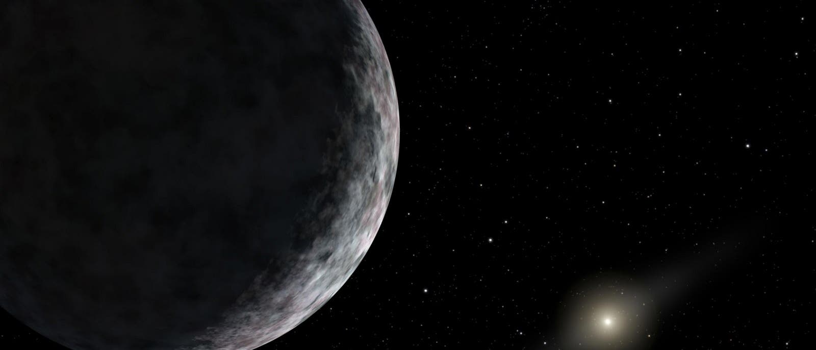 Diese künstlerische Darstellung zeigt den Zwergplaneten Eris, ein transneptunisches Objekt, das 2003 entdeckt wurde und dazu beigetragen hat, dass Pluto seinen Planetenstatus verlor.