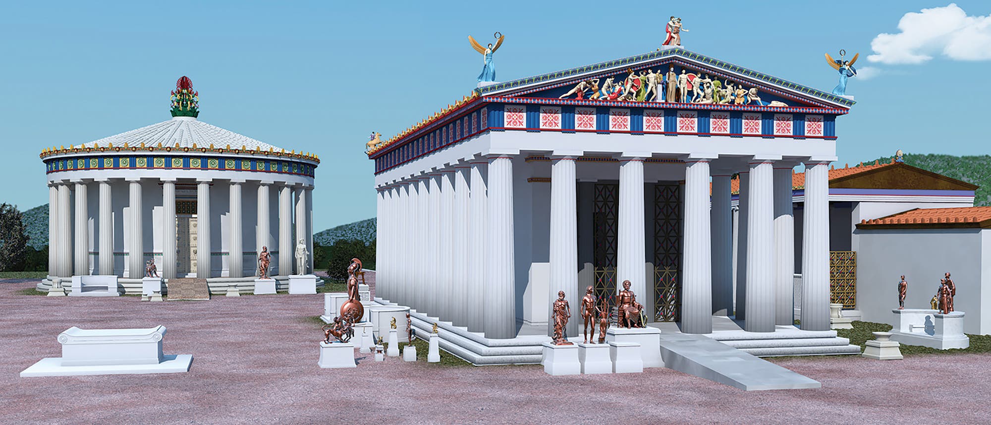 Der Asklepiostempel von Epidauros (künstlerische Darstellung)