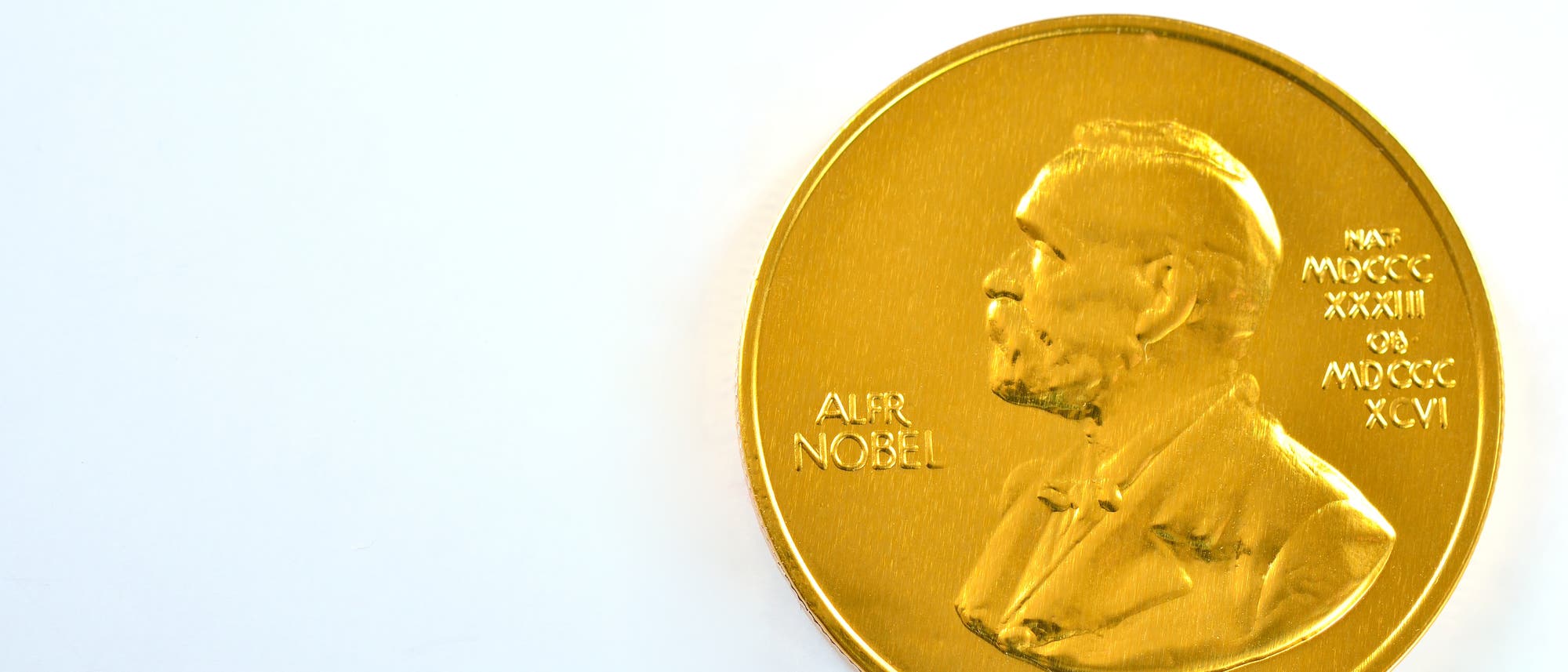 Die goldene Medaille mit dem Profil von Alfred Nobel erhalten jedes Jahr alle Nobelpreisträger