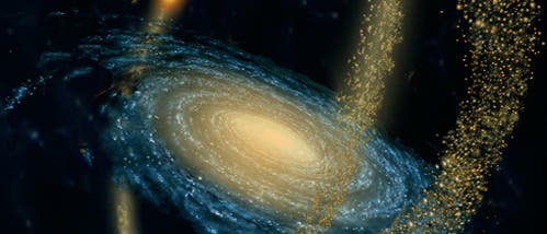 Spiralgalaxie frisst Zwerggalaxie
