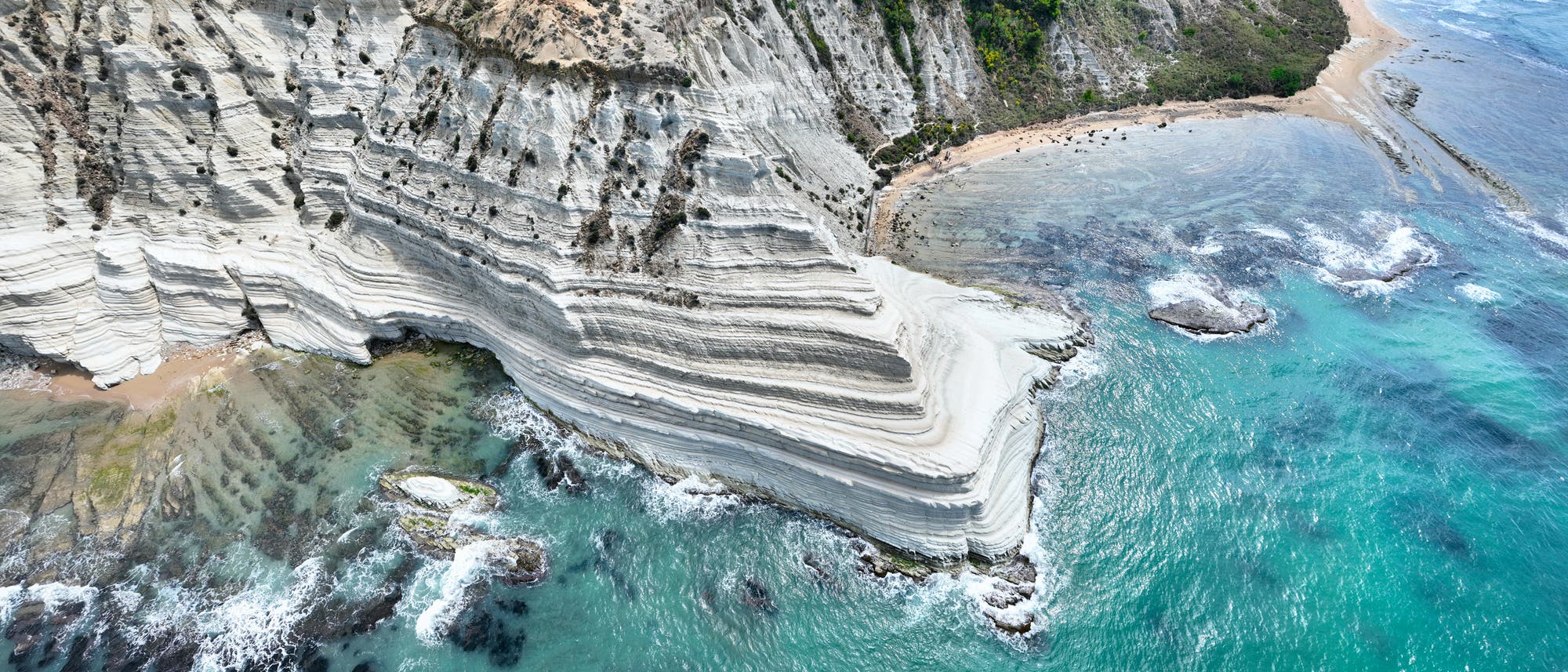 Prägnante Kalksteinformation namens Scala dei Turchi an der sizilianischen Küste