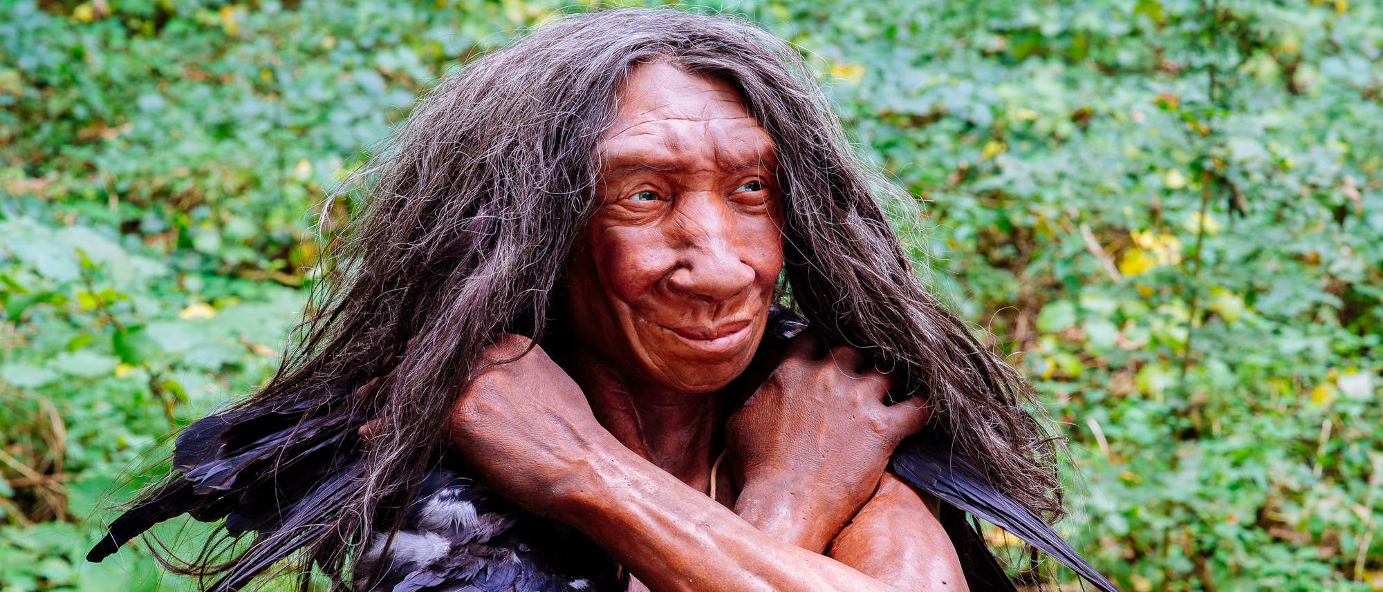 Frühe Europäerin. Modell einer Neandertalerin.