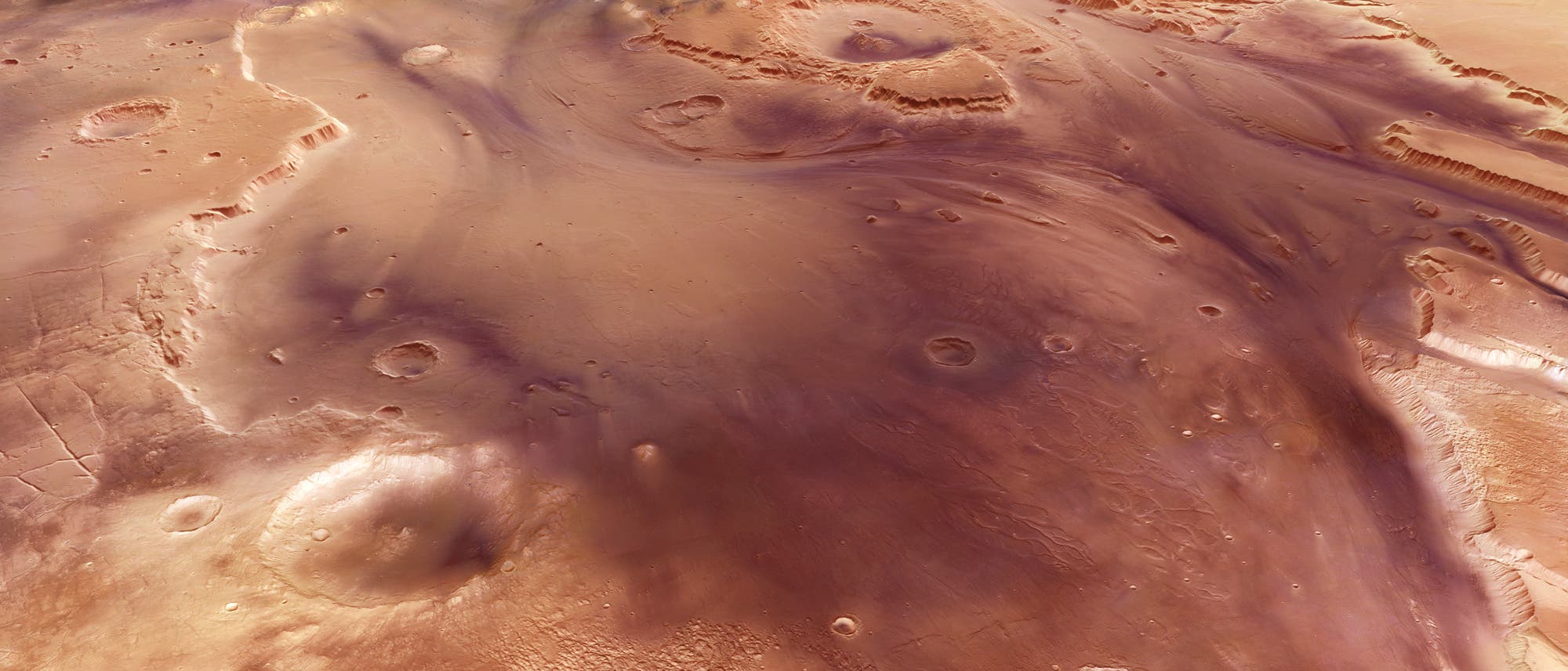 Ein Blick auf die Kasei Valles auf dem Mars (Schrägansicht)