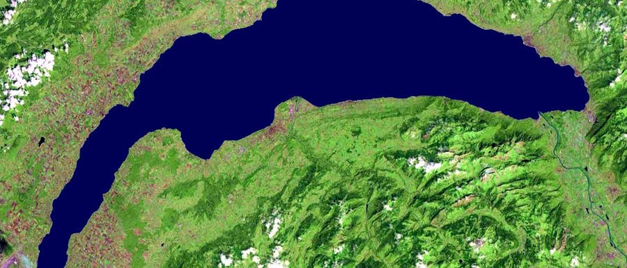 Satellitenbild des Genfer Sees