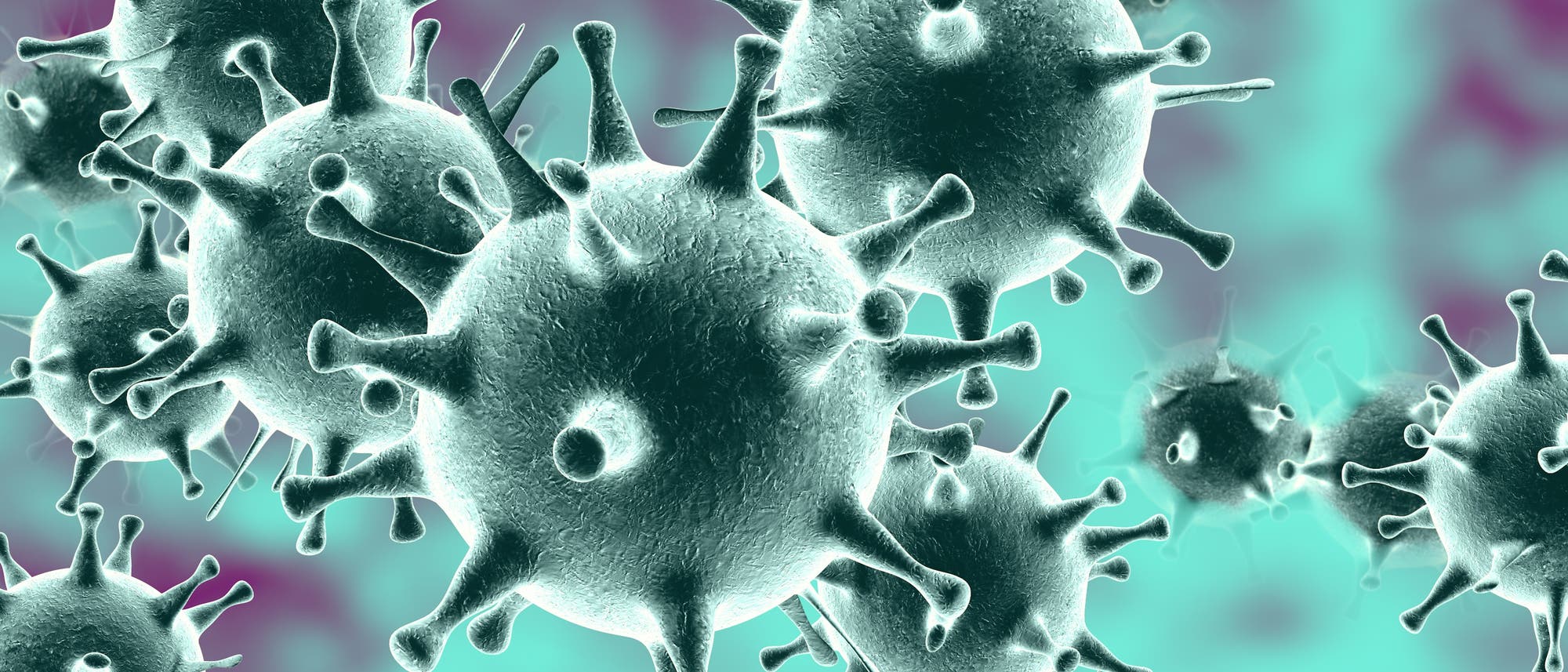 Farbige fotorealistische Illustration eines MERS-Coronavirus