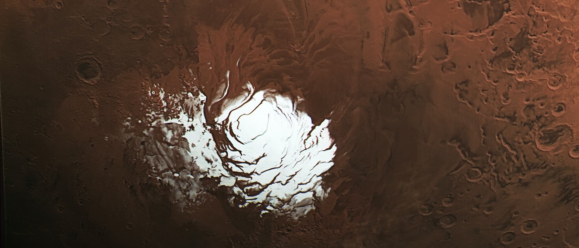 Die Eiskappe am Südpol des Mars