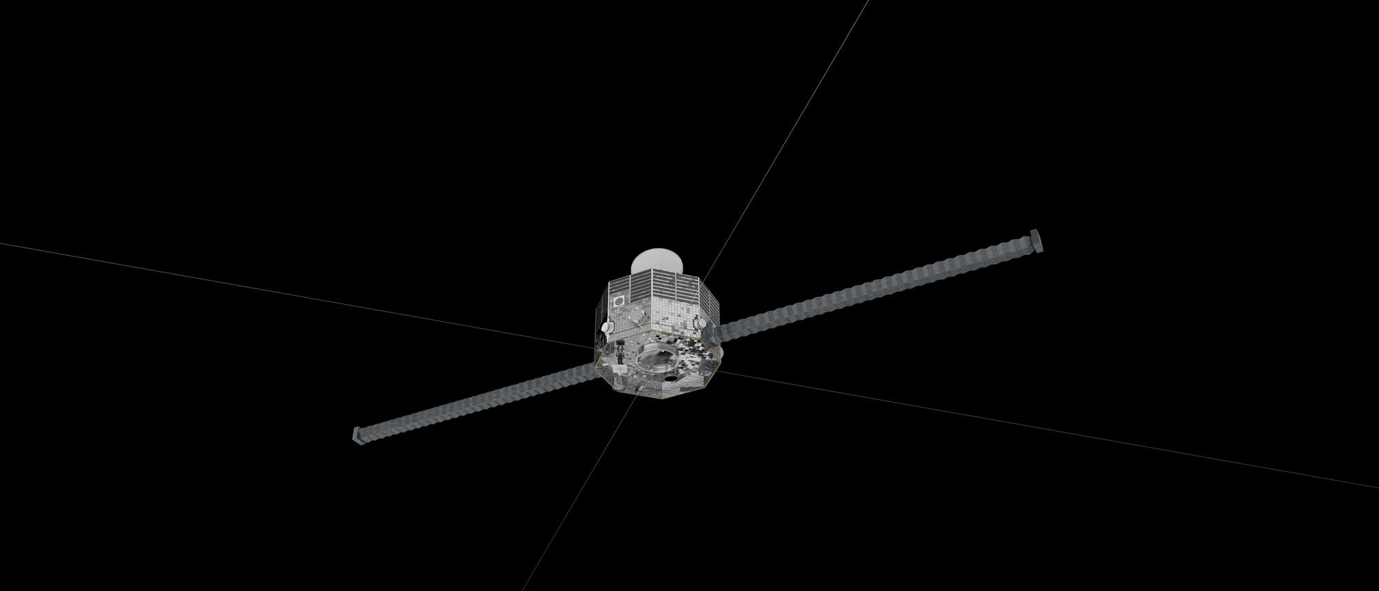 Der Mercury Magnetospheric Orbiter von unten