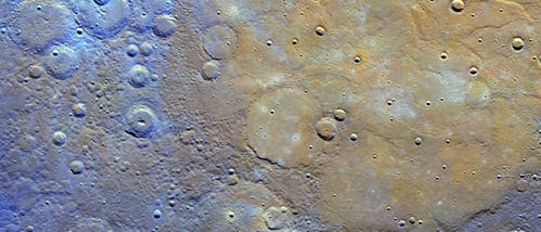 Falschfarbenbild der Merkuroberfläche