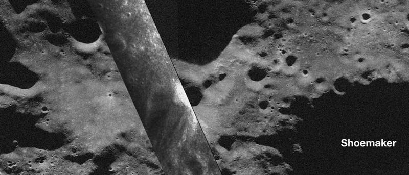 Radar-Blick in den Krater Haworth am Mondsüdpol