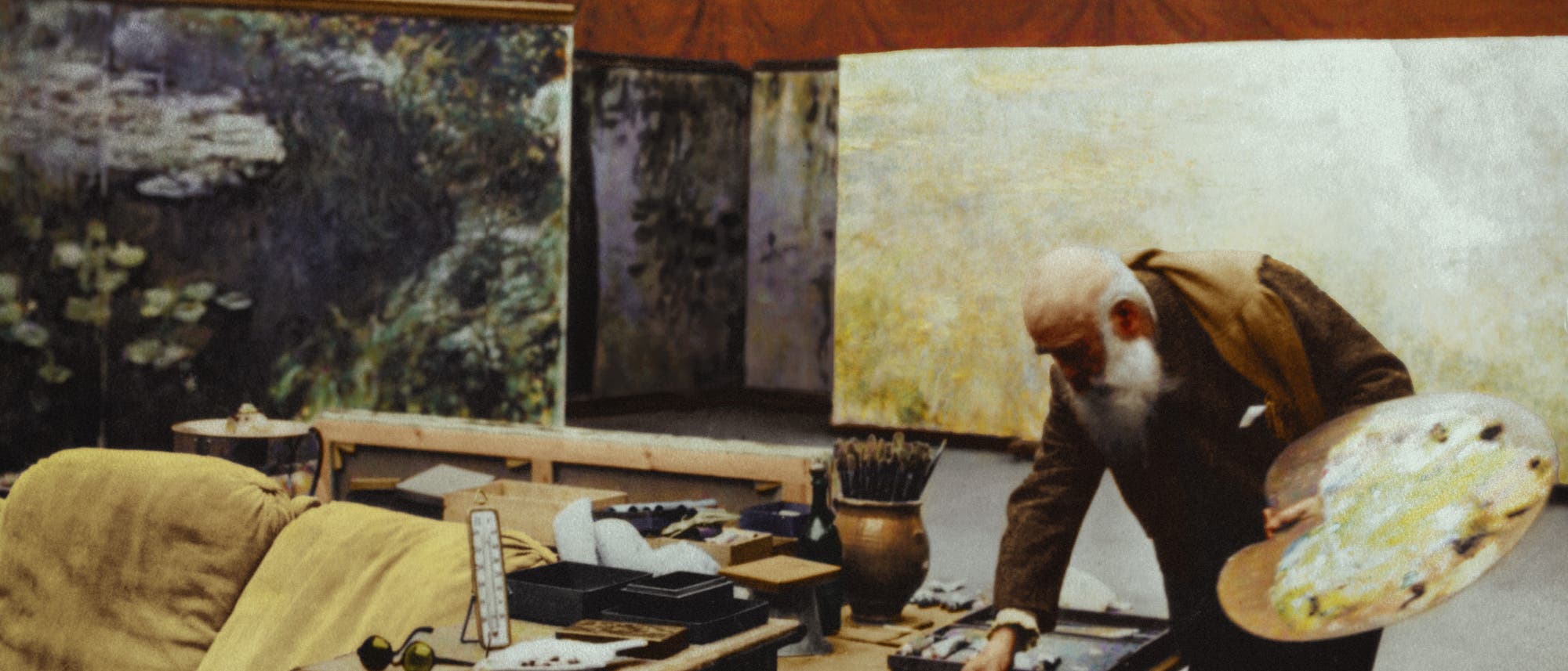 Claude Monet in seinem Atelier