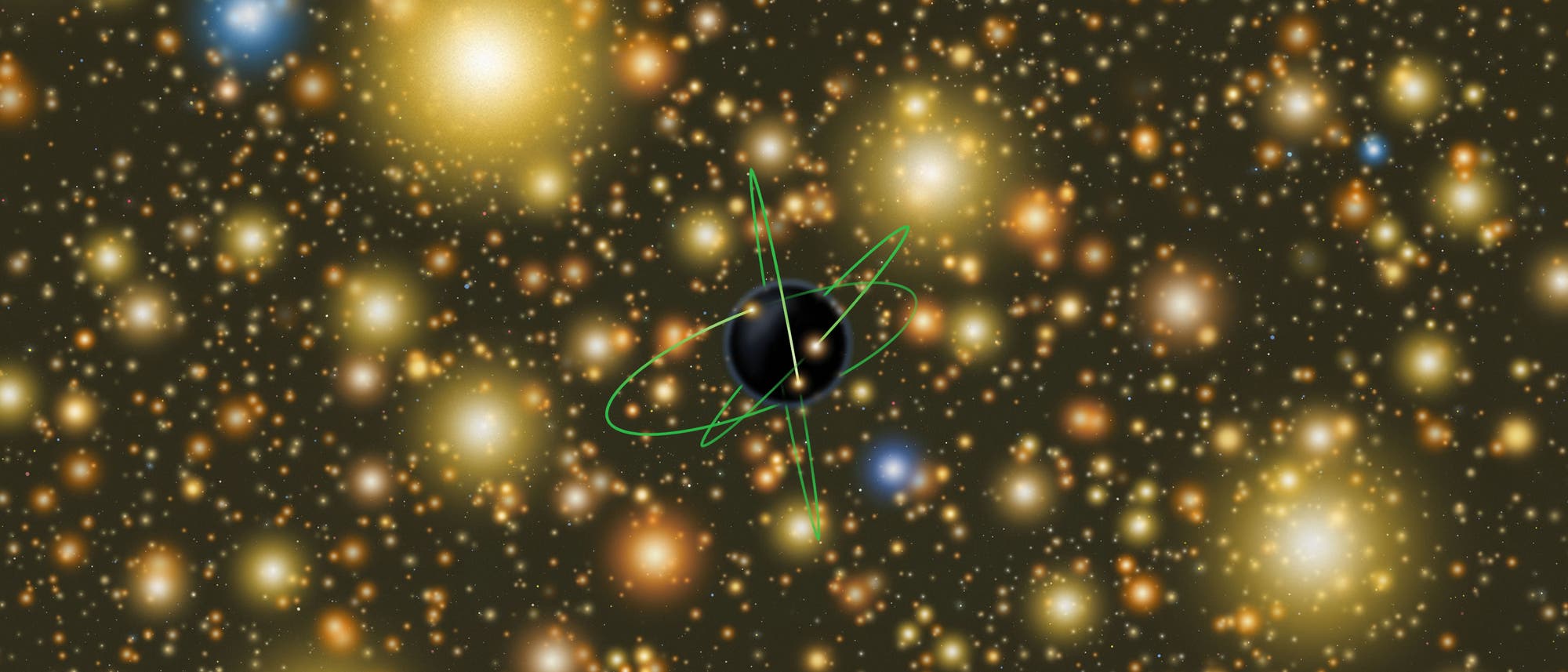 Ein Schwarzes Loch in Omega Centauri (künstlerische Darstellung)