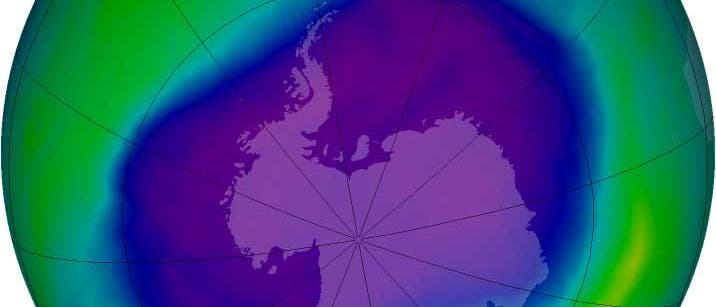 Das antarktische Ozonloch in seiner größten Ausdehnung