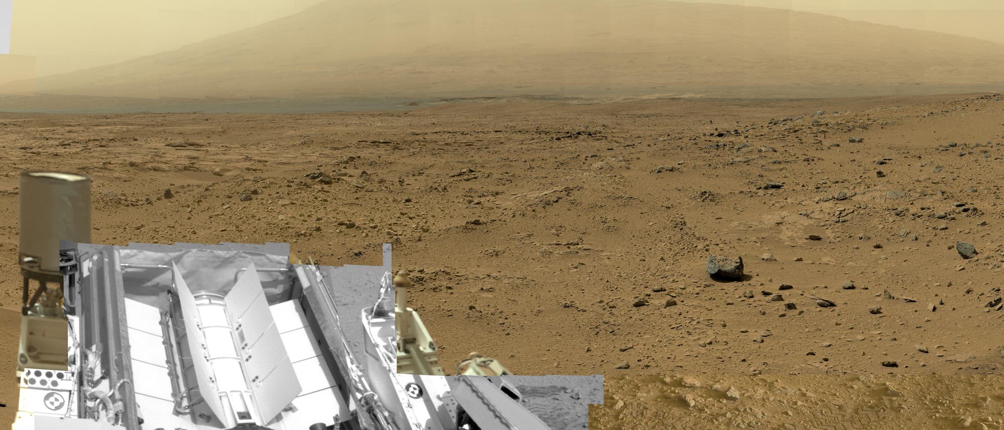 Ein Ausschnitt des Marspanoramas von Curiosity