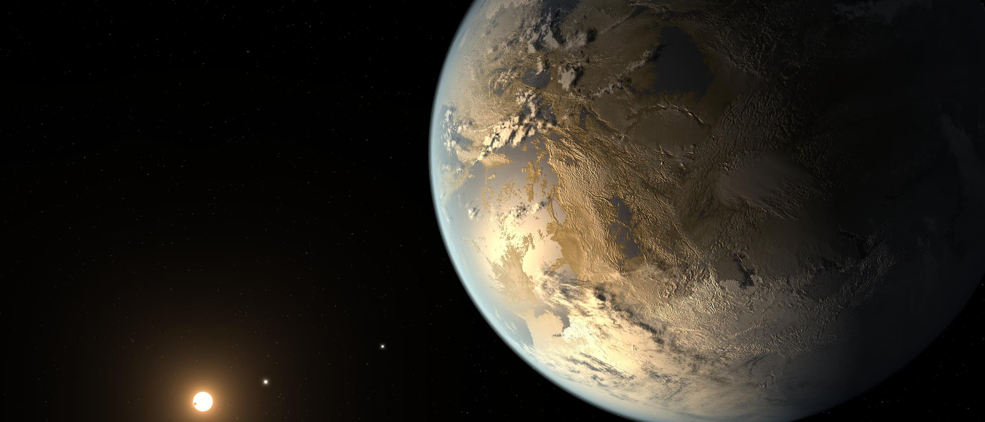 Ein erdähnlicher Exoplanet (künstlerische Darstellung)