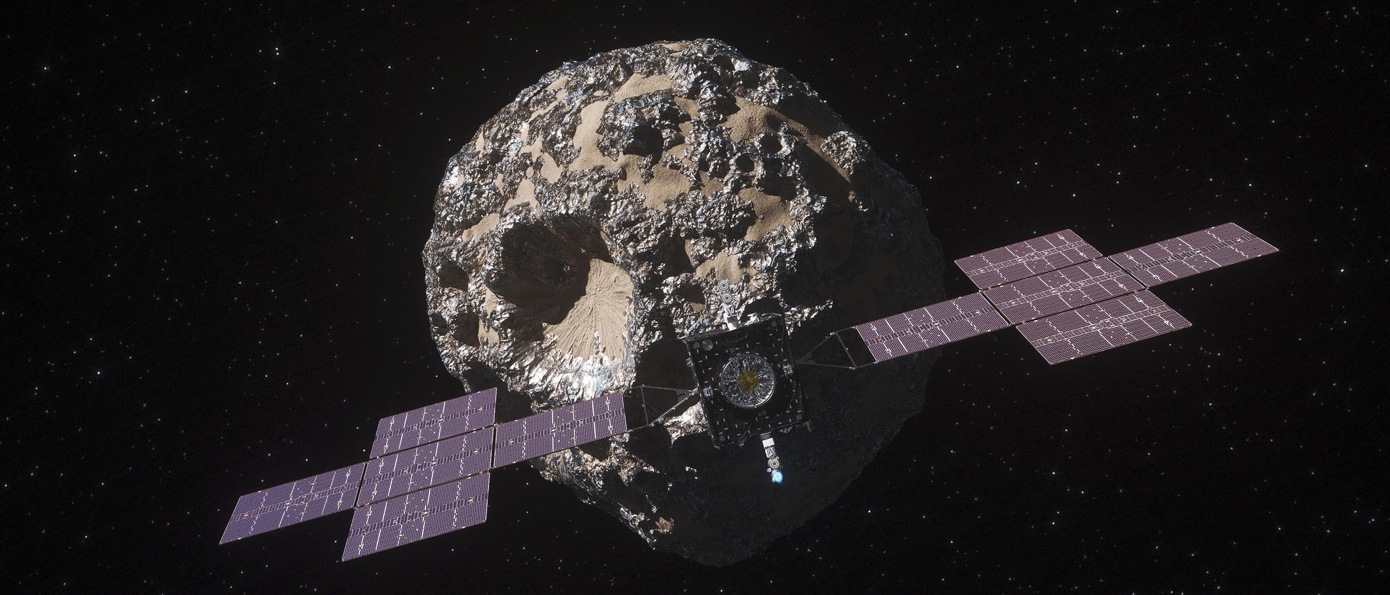 Der Erkundungssatellit Psyche umkreist den gleichnamigen Asteroiden.