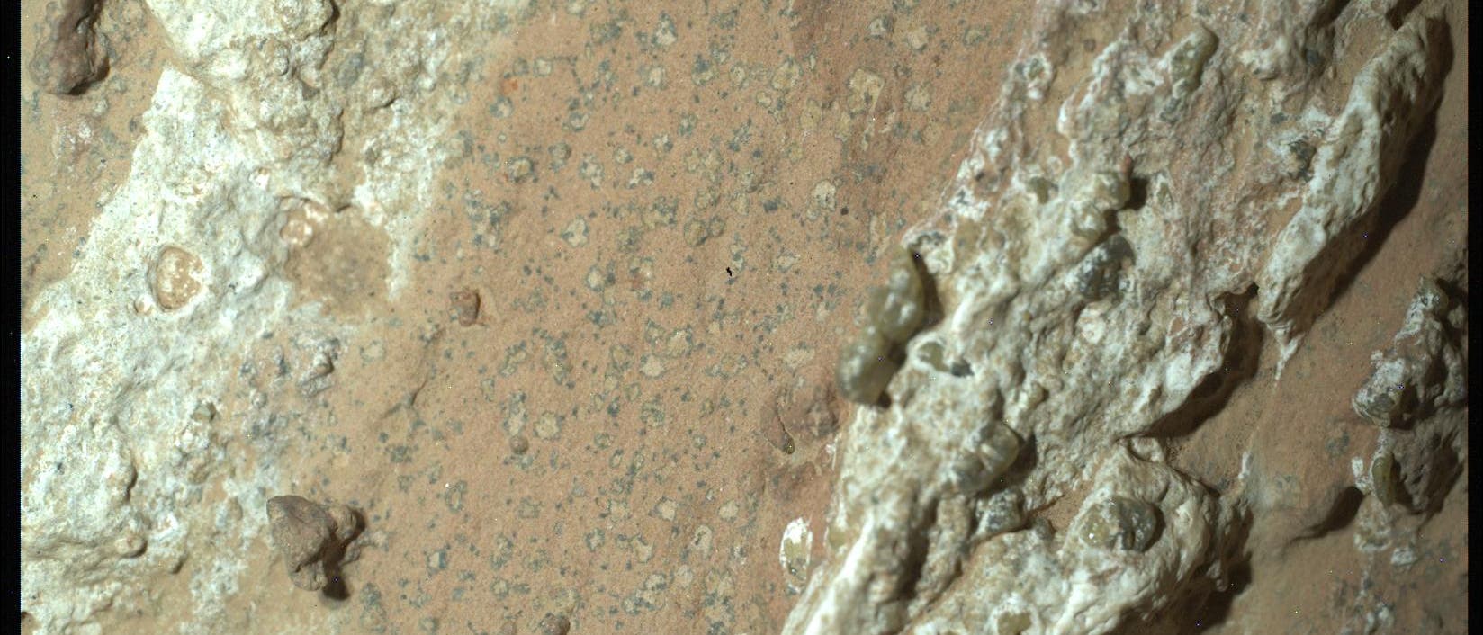 Cerca de una superficie rocosa con áreas irregulares, claras y oscuras. La trama es áspera y tiene pequeñas estructuras sublimes. Los colores varían de beige a marrón, con algunos elementos verdosos. La superficie parece estar erosionada o sazonada, lo que podría indicar procesos geológicos. Cerca de una superficie rocosa con áreas irregulares, claras y oscuras. La trama es áspera y tiene pequeñas estructuras sublimes. Los colores varían de beige a marrón, con algunos elementos verdosos. La superficie parece estar erosionada o sazonada, lo que podría indicar procesos geológicos.