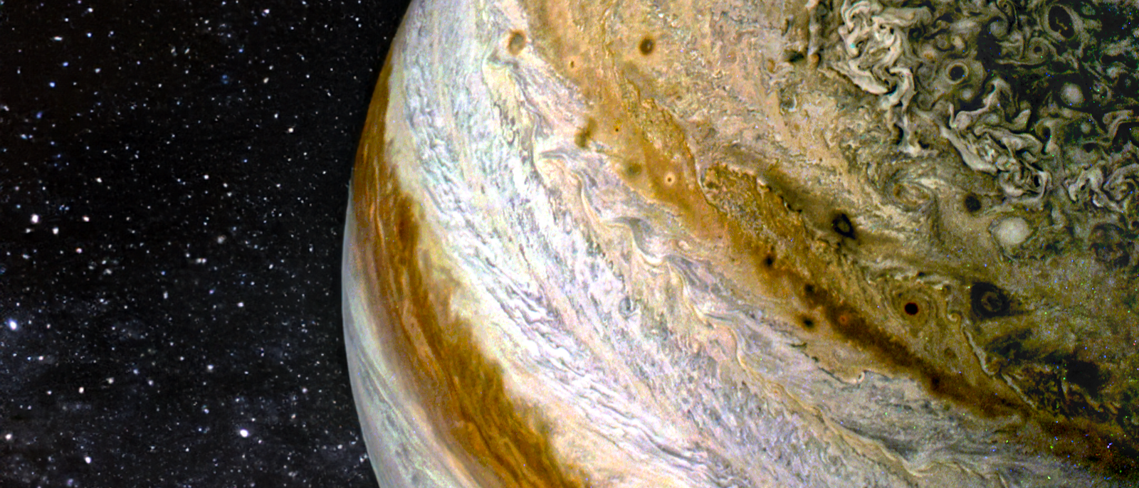 Die Atmosphäre von Jupiter ist stürmisch