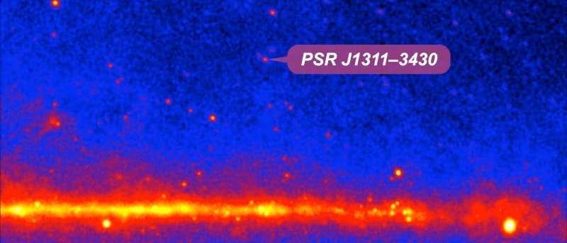 Der Pulsar PSR J1311-3430 im Gammalicht