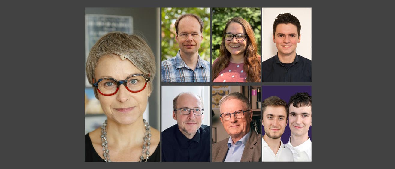 Das Mosaik enthält Porträtfotos der Preisträgerinnen und Preisträger für Auszeichnungen der Astronomischen Gesellschaft im Jahr 2026.
Das Mosaik enthält Porträtfotos der Preisträgerinnen und Preisträger für Auszeichnungen der Astronomischen Gesellschaft im Jahr 2026.