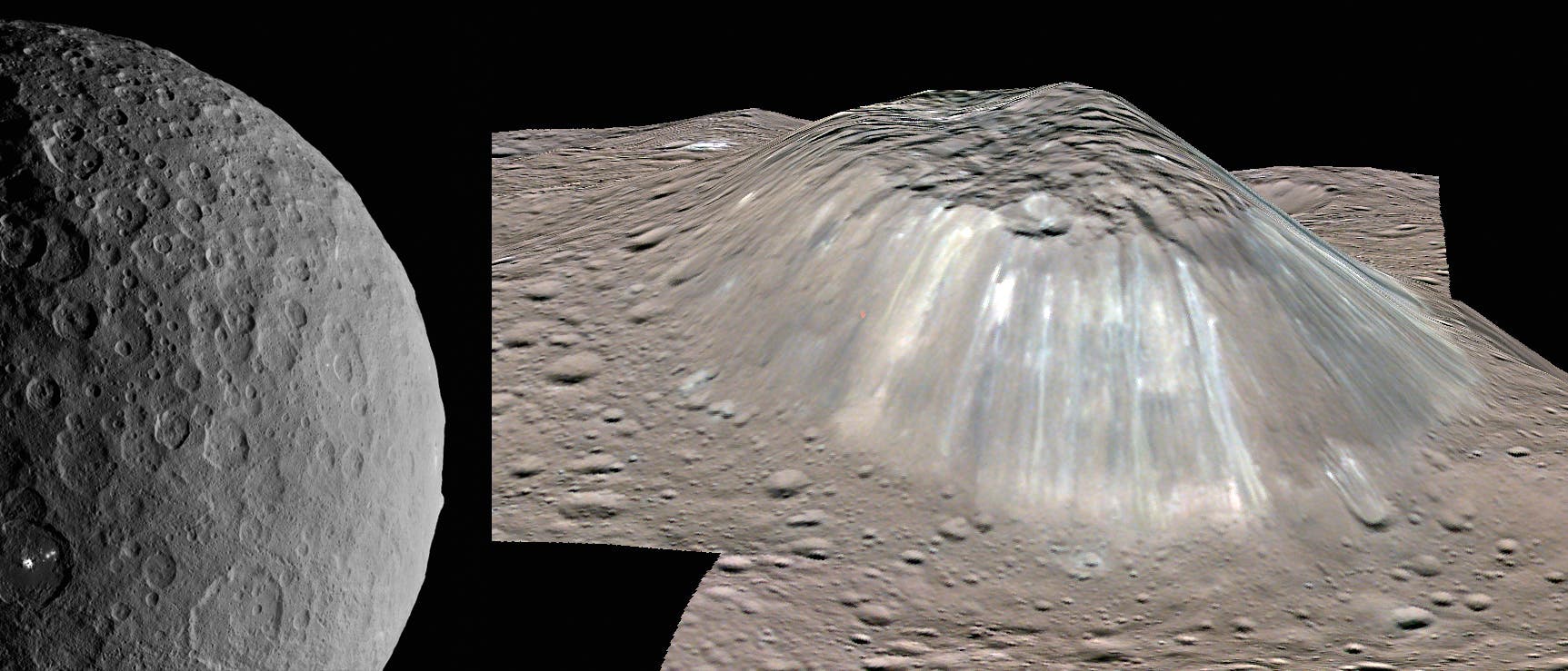 Ceres, Occator, Ahuna Mons