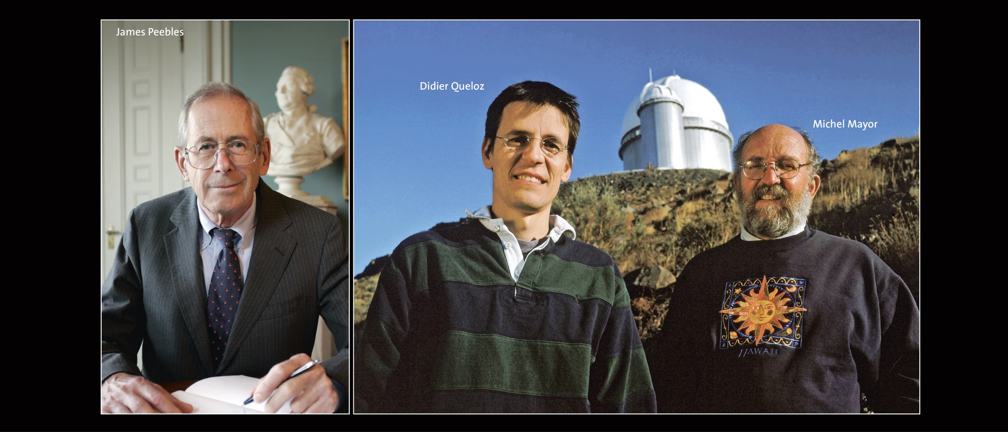 Physik-Nobelpreisträger 2019 James Peebles, Michel Mayor, Didier Queloz