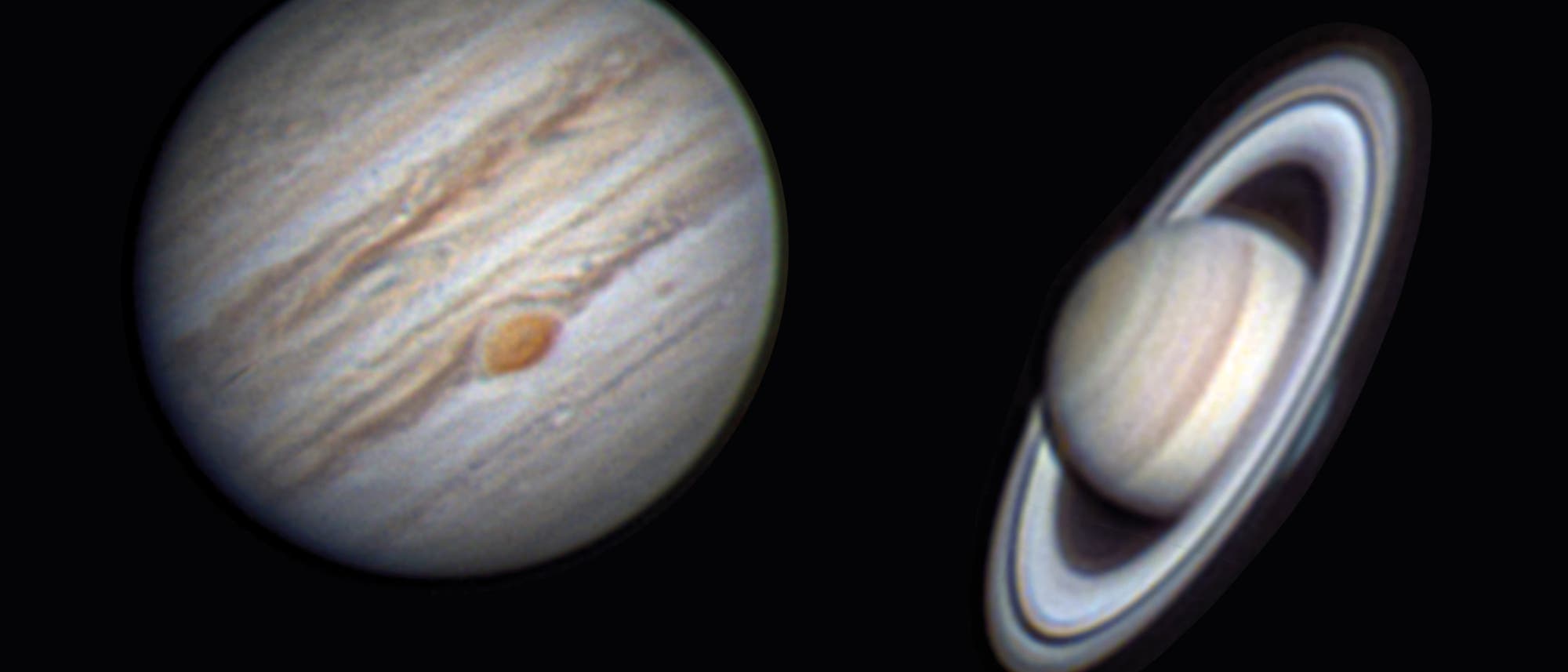 Jupiter und Saturn, Kollage von Alexander Müller