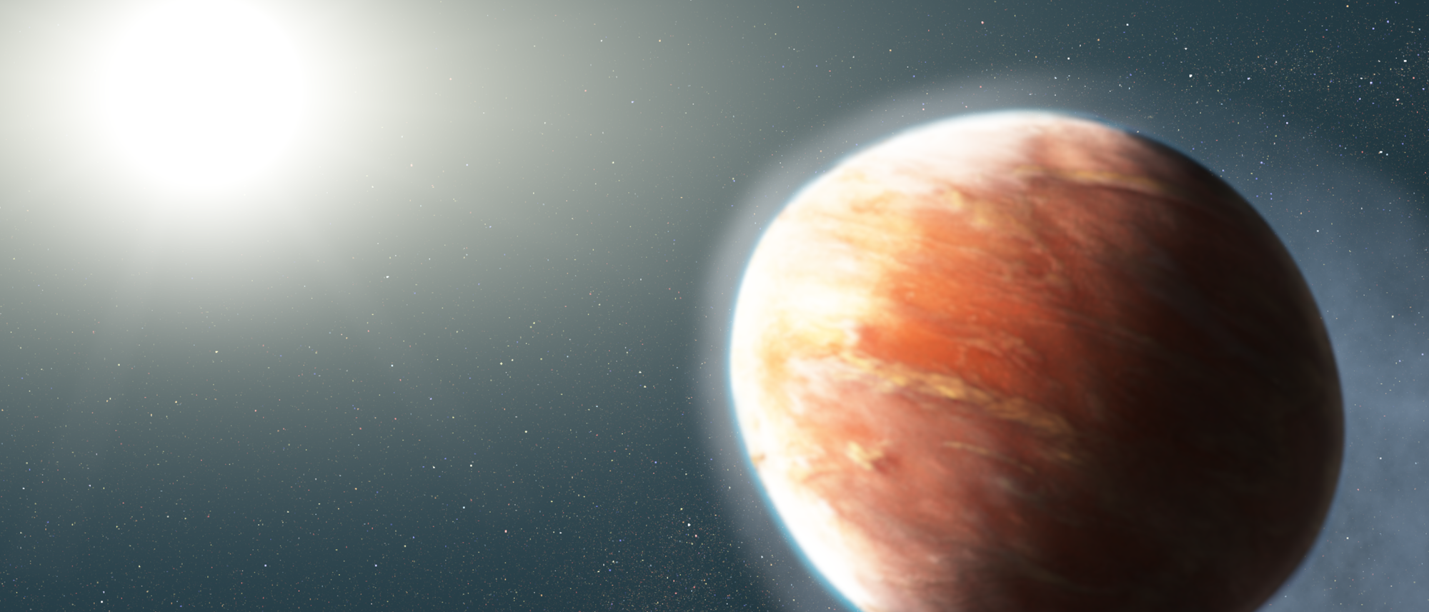 Exoplanet verliert Gashülle (künstlerische Darstellung)