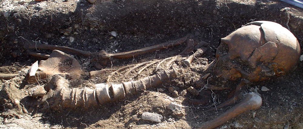 Eines der untersuchten Skelette von der Fundstelle in Jubuicabeira II in Brasilien