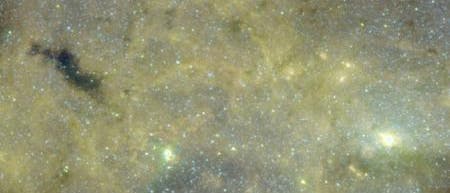 Infrarotaufnahme der Dunkelwolke G0.253+0.016 in der Nähe des galaktischen Zentrums