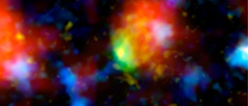 Eine weit entfernte "Starburst-Galaxie" im Sternbild Sextant