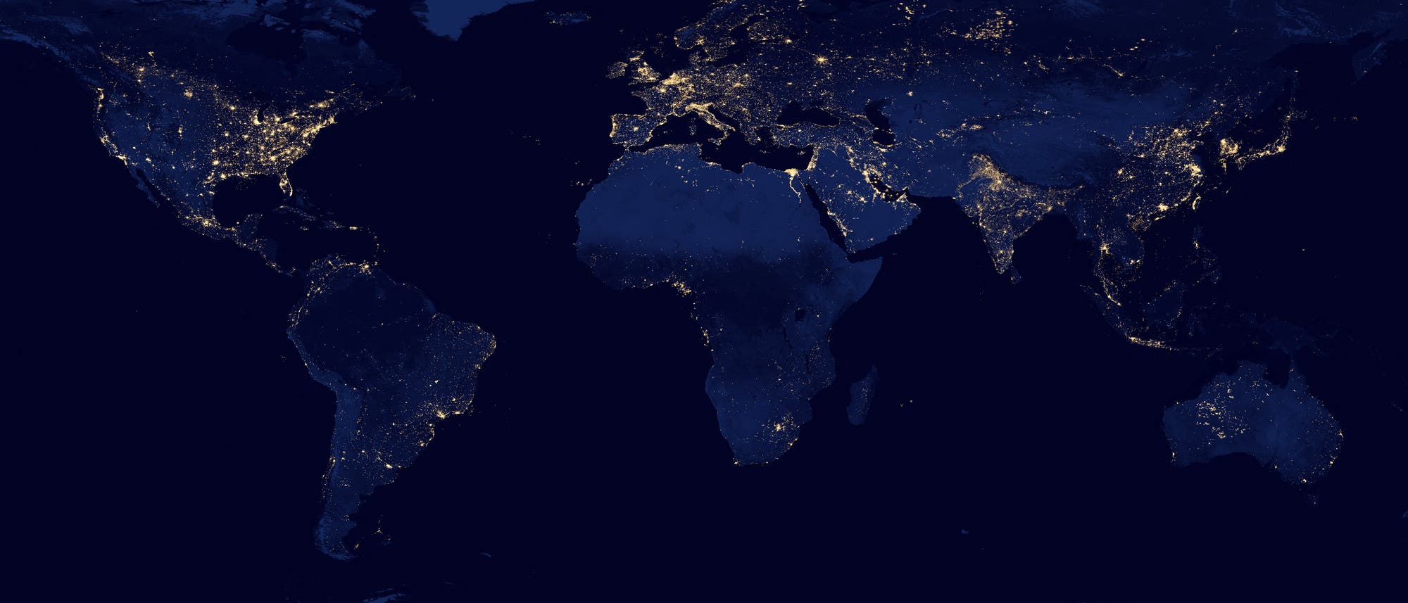 Weltkarte der Lichtverschmutzung