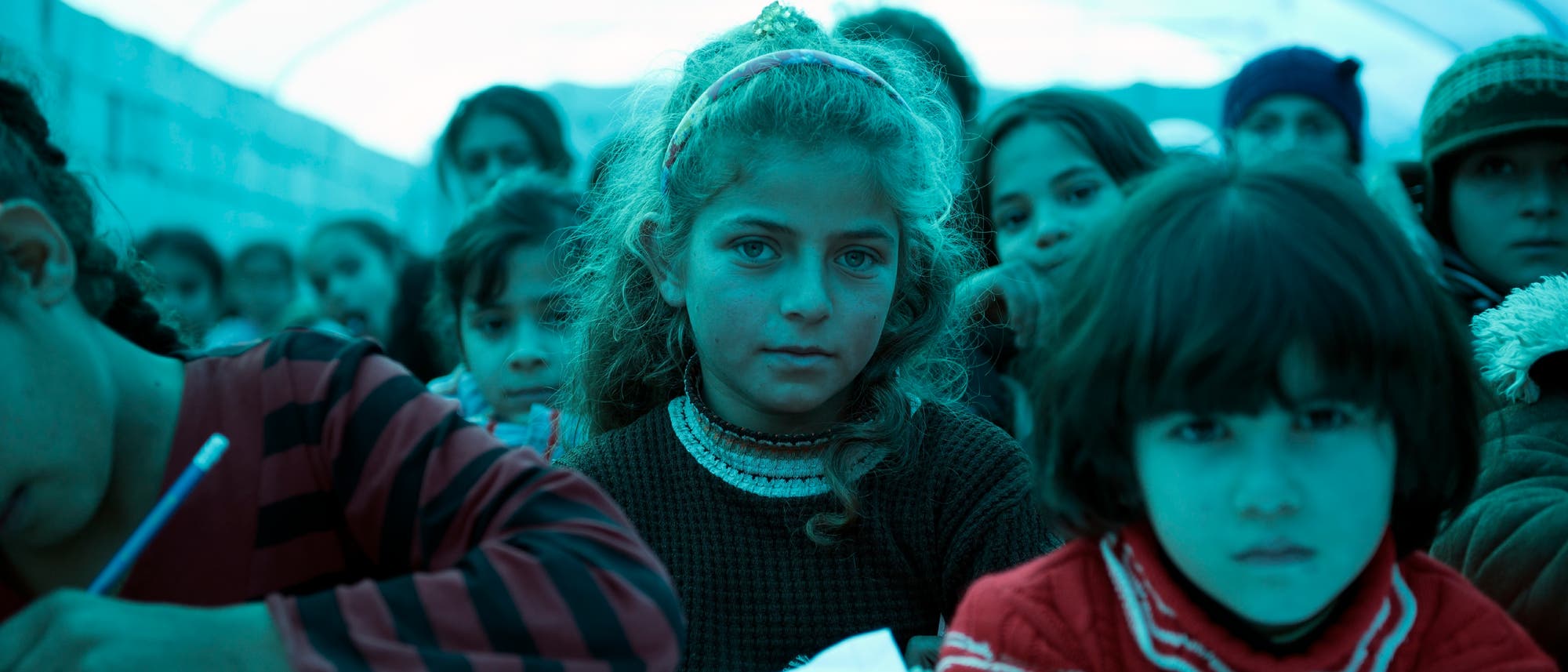 Syrische Kinder in einem Flüchtlingslager