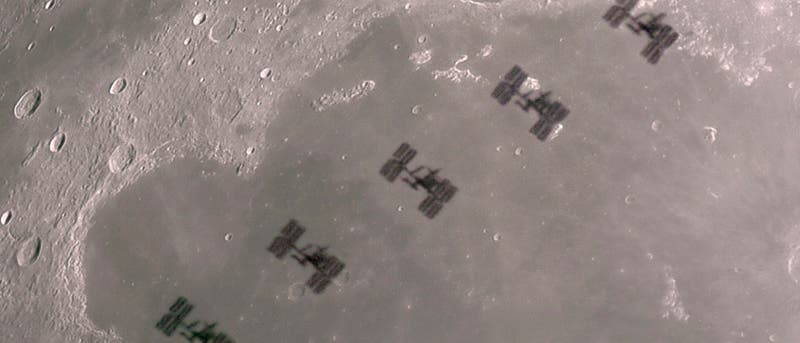 ISS vor dem Mond