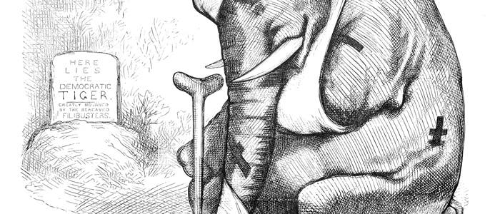 verletzter Elefant - das Symbol für die Republikaner