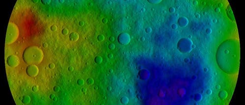 Simuliertes Bild der Vesta-Oberfläche